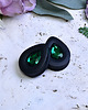 biżuteria różna Tunele do uszu łezki 10-100mm ze szklanym kryształkiem #022 Emerald 4