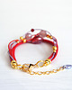 bransoletki na sznurku Bransoletka - Czerwona, fioletowa - złota 2