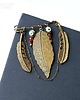 broszki Broszka niezwykła na agrafce w modnym stylu Boho handmade z liściem lauru 6