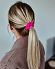 gumki do włosów Gumka jedwabna, scrunchie, gumka do włosów, gumka satynowa neonowa fuksja MINI 3