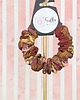 gumki do włosów S wąska gumka jedwabna do włosów jedwab naturalny scrunchie brązowa w kwiaty 1