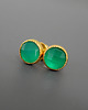 kolczyki pozłacane Kolczyki z zielonym agatem, srebro pozłacane 1