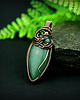 wisiory Wisiorek z zielonym agatem  wire wrapping 7