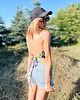 topy damskie Letni dwustronny patchworkowy top bez pleców 1
