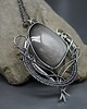 wisiory Duży obsydian wisior wire wrapping "Ollimine" 2