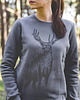 bluza bez kaptura damska Bluza damska bez kaptura crewneck JELEŃ SZLACHETNY szara 1