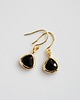 kolczyki złote Kolczyki złote 16k Gold Plated Black Teardrop Earrings 1