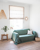 koce i narzuty Narzuta na kanapę  heavy linen EUCALYPTUS GREEN 2