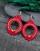kolczyki soutache Kolczyki sutasz czerwone kółka Jolly lekkie okrągłe romantyczne 2