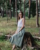 spódnice midi Lniana spódnica midi - szałwiowa zieleń 1