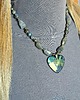korale Elegancki naszyjnik z labradorytu z cudnie mieniącym się sercem handmade 9
