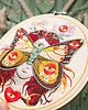 Ozdoby na ścianę Madame Butterfly ecru, haft w tamborku 20 cm 6