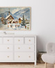 obrazy i plakaty do pokoju dziecięcego PLAKAT zimowa wioska akwarela  górski krajobraz zimowy 4