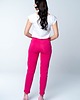 spodnie dresowe damskie Spodnie damskie Fuchsia Fever proste różowe z dresówki 1