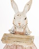 ozdoby wielkanocne Figurka - króliczka AMELIA w jasnej spódniczce ze skrzynką na kwiaty 1