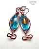 kolczyki wire wrapping Kolczyki czysto miedziane+szkło weneckie handmade 4