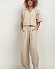 bluzki kimonowe damskie Bluza kimono z dekoltem V, T416, jasnobeżowy 1