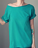 t-shirt damskie Szafirowy Oversize Bez nadruku 1