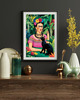 grafiki i ilustracje PLAKAT Frida Kahlo z kotem, zabawny prezent dla kociary 2