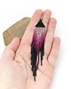 kolczyki - inne Czarno-fuksjowe, delikatne kolczyki piórka 4