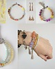 kolczyki z kamieniami Kolczyki BOHO ART z lnianym chwostem, jadeit, jaspis, aqua, żółty, rudy 3