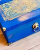 pojemniki na biżuterię Kufer boho na biżuterię, mandala, prezent, złote dodatki, granat 3