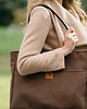 torby na ramię Torba NA LAPTOP Shopper z brązowego nubuku tapicerskiego 5