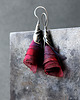 kolczyki wire wrapping Srebrne kolczyki dzwonki burgund 3