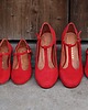 czółenka damskie BALERINY RETRO NA OBCASIE CZERWONY ZAMSz 7