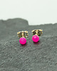 kolczyki srebrne Małe kolczyki sztyfty z agatem w kolorze fuksji / 4mm / różowe / SREBRO 925 5