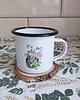 kubki Kubek emaliowany Kot w Pelargoniach 1