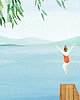 plakaty Polska - lato nad jeziorem - plakat art giclee 2