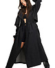 płaszcze damskie Trencz maxi oversize denim washed black 1