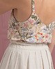 topy damskie Jedwabny top na guziki, FLORAL BLUE 3