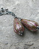 kolczyki wire wrapping Antyczne krople  na łańcuszku - kolczyki 4