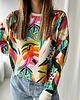bluza bez kaptura damska Young Heart / bluza z tropikalnym printem 2