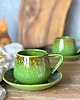 filiżanki Filiżanka ze spodkiem beczułka zielona ręcznie robiona 250 ml - Natura 4
