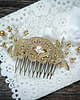 Ślubne ozdoby do włosów Złoty  grzebyk do włosów soutache 2