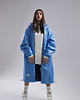 płaszcze damskie Ocieplany Płaszcz longline hoodie oversize baby blue 8