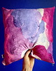 poduszki z grafiką Aksamitna PODUSZKA dekoracyjna, autorski print  CHMURY różowe niebo 6