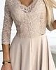sukienki maxi damskie 309-10 AMBER koronkowa elegancka suknia z dekoltem i rozcięciem na nogę 6