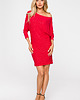 sukienki mini damskie Sukienka z dekoltem opadającym na ramię-czerwona(M-723) 2