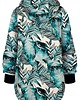 bluza z kapturem damska Bluza Long Back białe liście 1