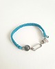 bransoletki na sznurku Bransoletka BOHO ręcznie tkana, turkusowa z labradorytem, wodoodporna 2