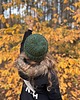 czapki damskie Gruba wełniana czapka oversize z bardzo szerokim wywinięciem - leśna zieleń 1