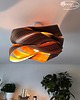 lampy wiszące Falowana lampa wisząca z orzecha amerykańskiego AURORA L 3