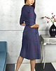 sukienki midi damskie Granatowa sukienka w groszki 1