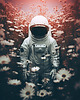 plakaty Kosmiczny spokój - Plakat - Druk - Astronauta, Abstrakcja, Surrealizm, Loft #7 1