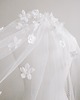 Ślubne ozdoby do włosów Romantyczny welon ślubny Flora z kwiatami 3D off white 5