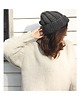 czapki damskie Grafitowa czapka beanie handmade z wełną 3